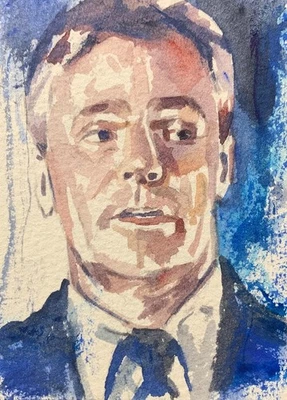 ACEO  Jack O’Neill Original Watercolor sketch card Stargate SG1 - Image 1 of 2