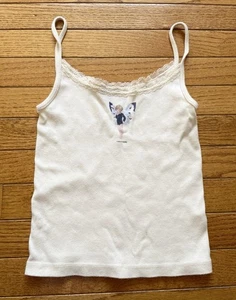 brandy melville john galt Fairy I Dont Care Baby Tee Tank Lace Trim y2k style - Picture 1 of 7