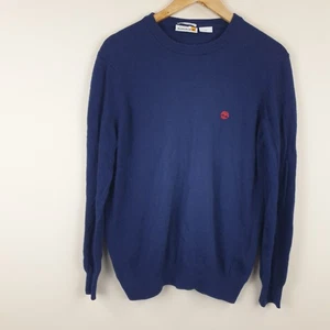 Timberland Jumper Mens Large Blue Soft Handfeel Pullover Wool Blend Knit - Picture 1 of 11