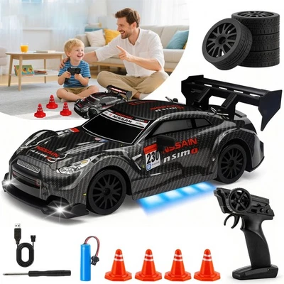 RC Drift Car, 1:24 4WD Ferngesteuertes Auto mit LED-Leuchten 30KM/H High Speed - Bild 1 von 4