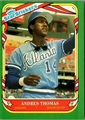 1987 Fleer Star Stickers Andres Thomas #117 Atlanta Braves Baseball Card - Image 1 of 2