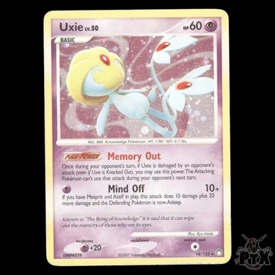 Uxie Holo #18/123 Mysterious Treasures MP/Moderatly Played Pokemon 2007 - Image 1 of 3
