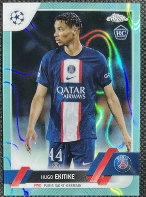 2022-23 Topps Chrome UEFA Hugo Ekitike Aqua Lava RC PR~65 Liverpool 📈🔥 - Image 1 of 2