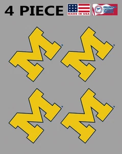 4PC Michigan Wolverines Waterless Peel & Stick Temporary Tattoos Maize M Logo - Picture 1 of 2