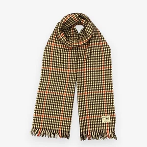 Vintage Hilltop Scarf Muffler Pure Wool Houndstooth Fringe Winter Scarves - Picture 1 of 4