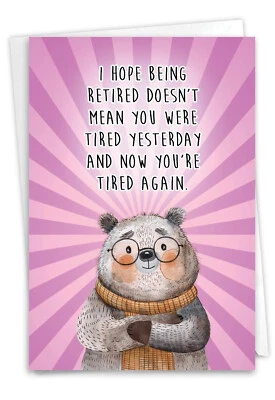 1 Divertida Tarjeta de Papel de Jubilación con Env Compañero de Trabajo, Buena Suerte Cansado De Nuevo - NobleWorks Foto 1 de 4