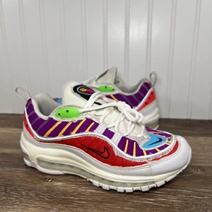 Nike Air Max 98 Cut Away White Size 7.5 CJ0644-101 White Purple Blue Yellow Red - Picture 1 of 6