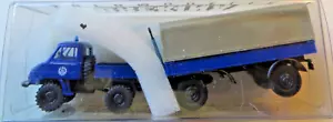 BREKINA 1:87 39107 Unimog 411 THW + Rimorchio Nuovo IN Conf. Orig. - Foto 1 di 2