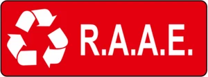 Targhetta ADESIVO Materiali di Riciclo 125x330 mm R.A.A.E. - Imagen 1 de 1