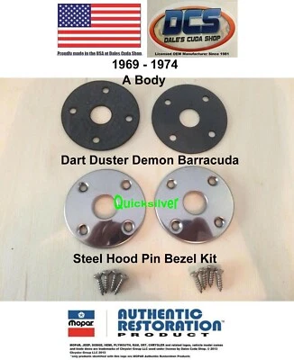 Dodge Dart 340 360 A 1969 1974 carrocería capó pasador biseles y juntas kit nuevo MoPar Foto 1 de 3