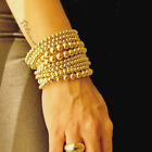 Goldgefülltes Perlenarmband Signatur handgefertigt stapelbar dehnbar Schönheitsarmbänder