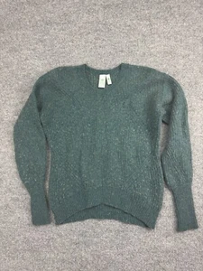 Aventura Lambswool Cashmere Sweater Women's Small Green Cable Knit Pullover - Picture 1 of 8