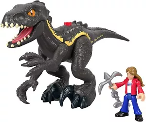NEW Fisher Price Imaginext JURASSIC WORLD PLAYSET DINOSAUR INDORAPTOR & MAISIE - Foto 1 di 6