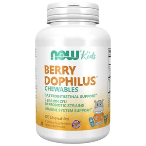 NOW BerryDophilus Probiotic Supplement 120 Count Light Purple 2 Billion CFU - Picture 1 of 7