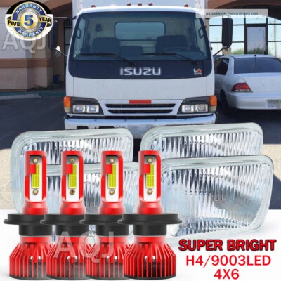 4PCS For Isuzu NQR NPR NPR-HD 4x6'' LED Headlights Hi/Lo Beam  Headlamp Bulbs++ Foto 1 de 4