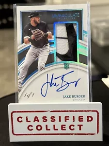 2022 Immaculate Collection Baseball #107 Jake Burger RPA 1/1 - Picture 1 of 2