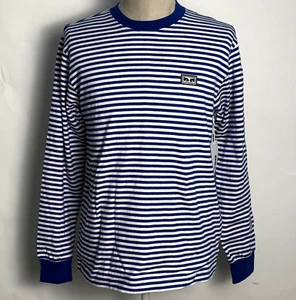Obey Herren LS Knit T-Shirt Established Works Eyes Blau/Weiß Gr. M Neu mit Etikett Andre - Bild 1 von 2