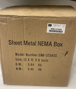 SNB-3734-SS BUD Industries Natural Stainless Steel Wall Mount NEMA Box Enclosure - Picture 1 of 6