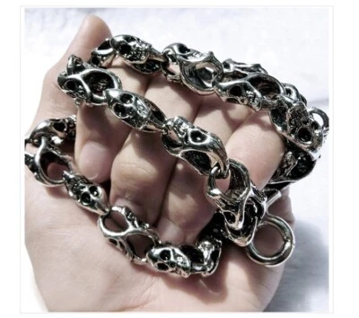Vintage 32" Skull Strong Leash Biker Trucker Key Chains Heavy Jean Wallet Chain - Image 1 of 4