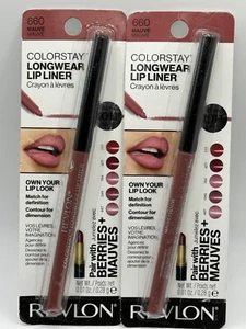 LOT of 2 Revlon ColorStay Lip liner - Mauve # 660 - NEW ON CARD - Picture 1 of 4
