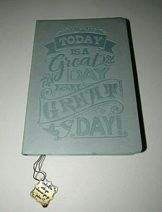 BLUE LEATHERETTE "TODAY IS A GREAT DAY FOR A GREAT DAY" CHRISTIAN FLEX JOURNAL - Picture 1 of 6