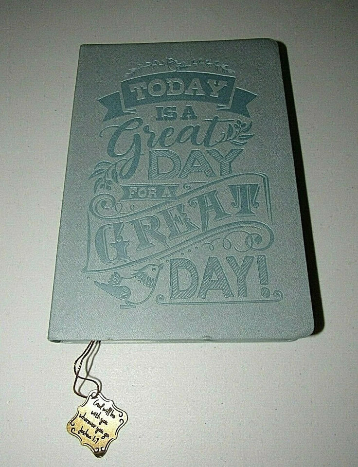 BLUE LEATHERETTE "TODAY IS A GREAT DAY FOR A GREAT DAY"  CHRISTIAN FLEX JOURNAL - Image 1 of 4
