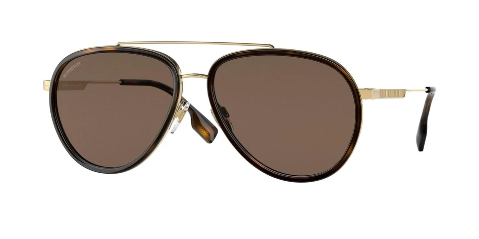 Burberry Oliver BE 3125 101773 Men's Sunglasses - Gold/Dark Brown