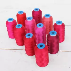Threadart 11 Cone Red Color Builder Polyester Thread Set - 1000m Cones - Picture 1 of 9