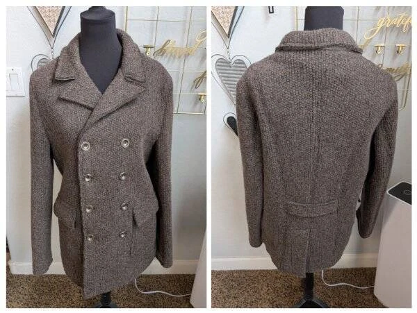 Made in Italy EXIBIT Italia Double Breasted HEAVY Wool Blazer Coat SZ 50 = US LG - Image 1 of 2