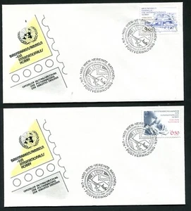 1986 UNITED NATIONS "STAMP COLLECTING" VIENNA OFFICES  on 2 F.D.C. GENEVA CACHET - Picture 1 of 1