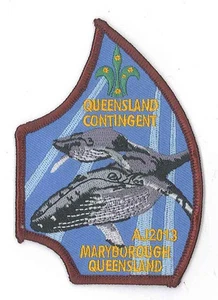 AJ2013 - AUSTRALIA SCOUT JAMBOREE - QUEENSLAND QLD SCOUTS CONTINGENT BADGE - Picture 1 of 1