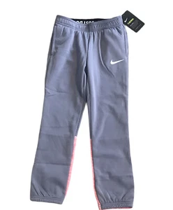 Nike Therma Girls Sweat Pants Just Do It Size 6X Gray / Pink 36D707 - Picture 1 of 6