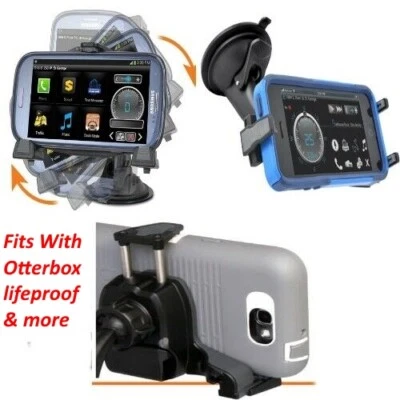 iBolt Car Mount Holder For Lifeproof, Otterbox, Hybrid bulky case iPhone Samsung - Image 1 of 4