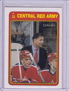 Viktor Tikhonov 1990-91 O-Pee-Chee Central Red Army Insert Card 17R Grade NMMT