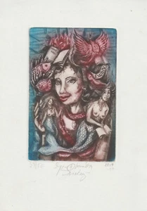 Original edición limitada grabado erótico exlibris "Marmaid" por KAISEROVA RENATA - Imagen 1 de 1