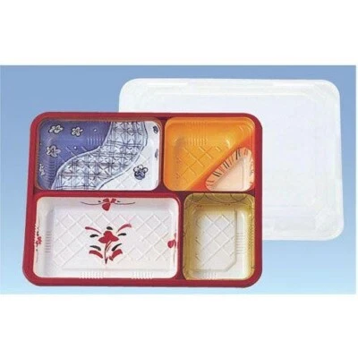 Takagi Bento Container Yumesai Gozen Pattern with TransparentLid, 50 Sets Japan - Image 1 of 2