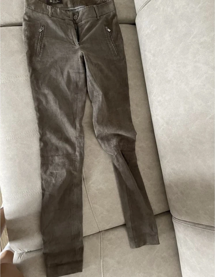 LORO PIANA WOMEN'S 100% LAMBSKIN LEATHER Brown FASHION PANTS SIZE: EU 38 - Image 1 of 4