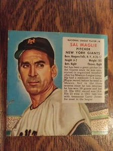 1953 RED MAN TOBACCO NL Sal Magile - N.Y. Giants - Picture 1 of 2