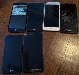 Lote de 6 Smartphone LG Aristo LS777 M150 M153 M257 Vidrio agrietado Roto - Imagen 1 de 2