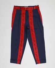 Deadstock Vivienne Westwood Tapered Fit Slogan Dave Trousers Navy/Red 42