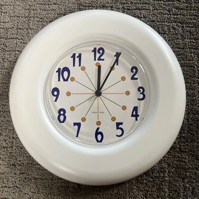 Sterling & Noble VTG Wall Clock White Retro Atomic 10” Works - Image 1 of 3