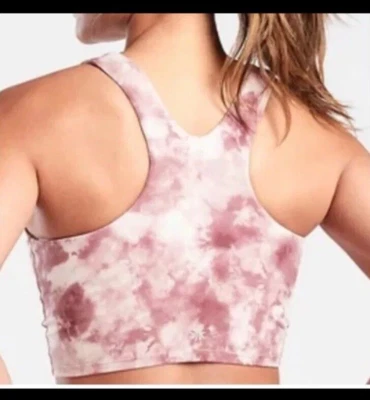 Athleta Conscious Crop Printed DD 3X Sports Bra Just Dance Ballerina Gown Marble - Image 1 of 4
