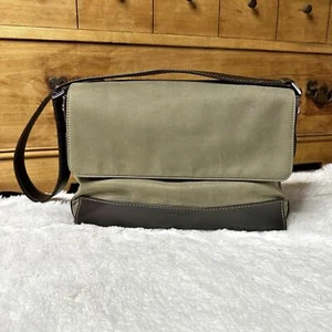 DKNY Khaki Green Messenger Shoulder Bag Casual 12x4x8” - Picture 1 of 8