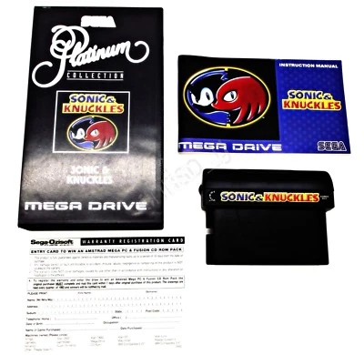 SONIC & KNUCKLES PLATINUM SEGA MEGA DRIVE RARE OZISOFT PAL GAME FOR COLLECTOR - Image 1 of 4