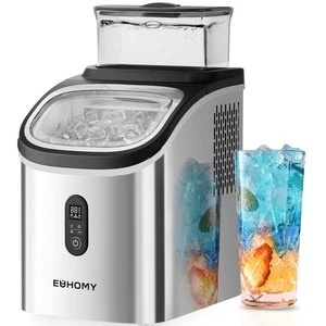 Máquina de cubitos de hielo Euhomy 34 libras encimera con tanque de agua, limpieza automática, cuchara y cesta - Imagen 1 de 34