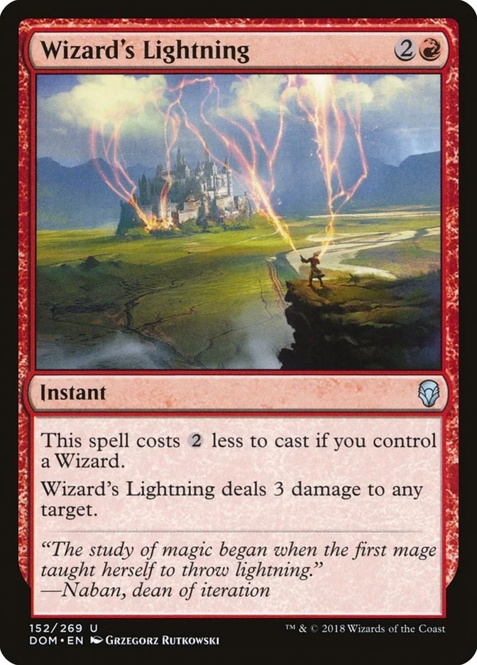 Wizard's Lightning 152 LP Normal Dominaria MTG EN - Image 1 of 1
