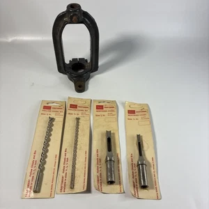 Accesorio de mortaja prensa taladro Sears vintage con brocas y cinceles de 1/4" 3/8" - Imagen 1 de 6
