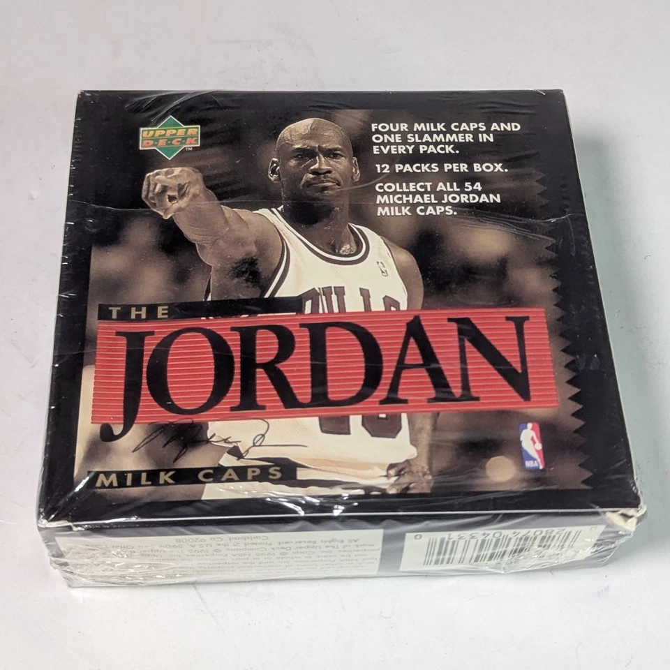 Michael Jordan Milk Caps Factory Sealed Box of 12 Packs Upper Deck 1995 MJ Pogs - Image 1 of 4