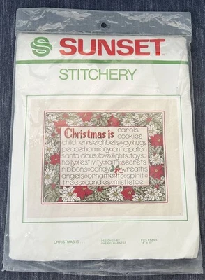 Vintage 1982 Sunset Stitchery NAVIDAD IS... Kit de bordado #2075 Foto 1 de 4