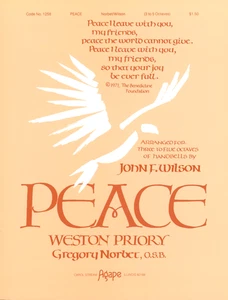 Peace Sheet Music 3-5 Octaves Handbells 1986 Weston Priory Norbet Wilson - Picture 1 of 4